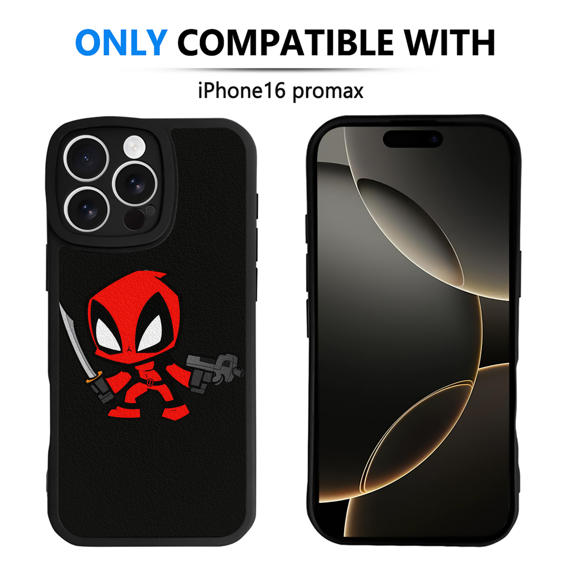 （画像用） Deadpool デッドプール 【iPhone 16シリーズ対応】シリコンスマホケース（レザー調） 材質：シリコン